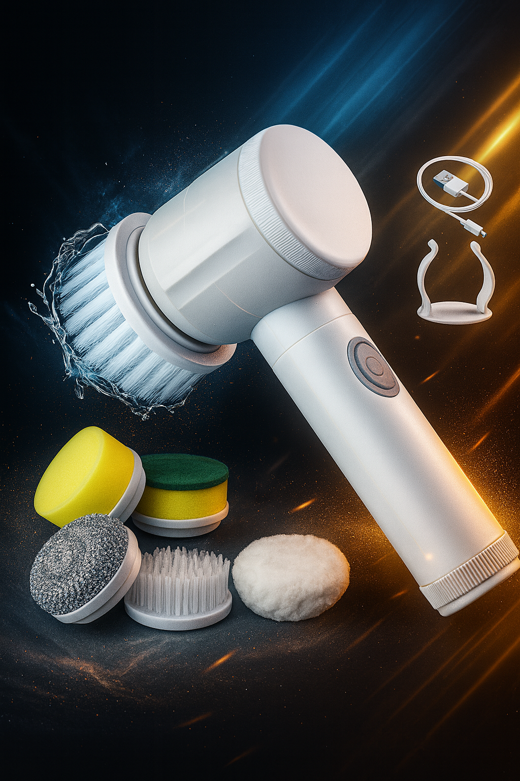 Zanero  luxury Electric Spin Scrubber, Cordless Electric Cleaning Kitchenware Brush